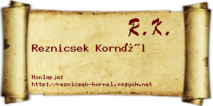 Reznicsek Kornél névjegykártya